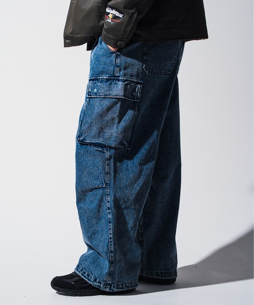 Mark Gonzales（マーク・ゴンザレス）の「Mark Gonzales(マーク ゴンザレス) ブランドロゴ ワイドデニムパンツ / WEB・直営店限定（デニムパンツ・メンズ・ブラック/ブルー・M/L/XL）」の5枚目の写真