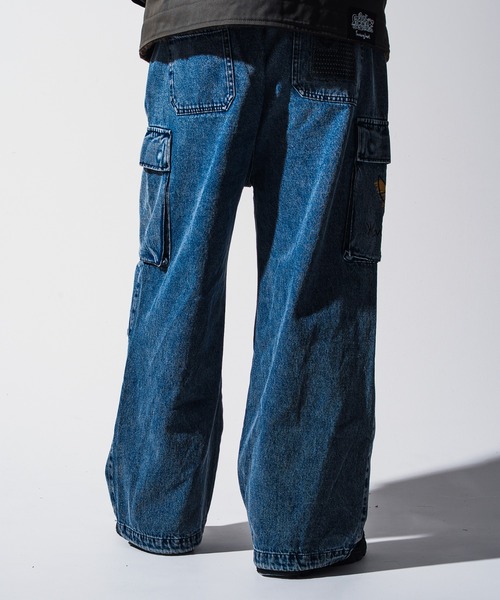 Mark Gonzales（マーク・ゴンザレス）の「Mark Gonzales(マーク ゴンザレス) ブランドロゴ ワイドデニムパンツ / WEB・直営店限定（デニムパンツ・メンズ・ブラック/ブルー・M/L/XL）」の7枚目の写真
