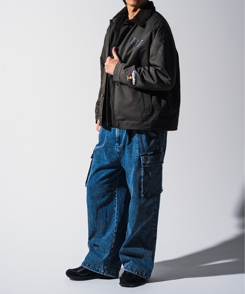 Mark Gonzales（マーク・ゴンザレス）の「Mark Gonzales(マーク ゴンザレス) ブランドロゴ ワイドデニムパンツ / WEB・直営店限定（デニムパンツ・メンズ・ブラック/ブルー・M/L/XL）」の12枚目の写真