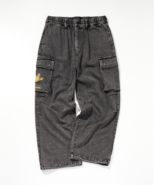 Mark Gonzales（マーク・ゴンザレス）の「Mark Gonzales(マーク ゴンザレス) ブランドロゴ ワイドデニムパンツ / WEB・直営店限定（デニムパンツ・メンズ・ブラック/ブルー・M/L/XL）」の13枚目の写真