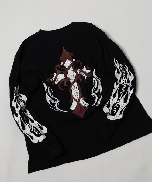bike star(バイクスター)の「BIKE STAR ファイヤーワッフルロンT(Tシャツ/カットソー・メンズ・ブラック/ブラック系/ホワイト/ホワイト系・L/M)」の4枚目の写真