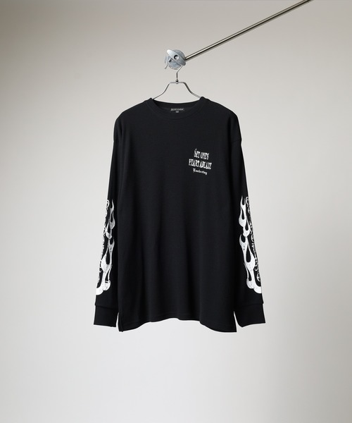 bike star(バイクスター)の「BIKE STAR ファイヤーワッフルロンT(Tシャツ/カットソー・メンズ・ブラック/ブラック系/ホワイト/ホワイト系・L/M)」の12枚目の写真