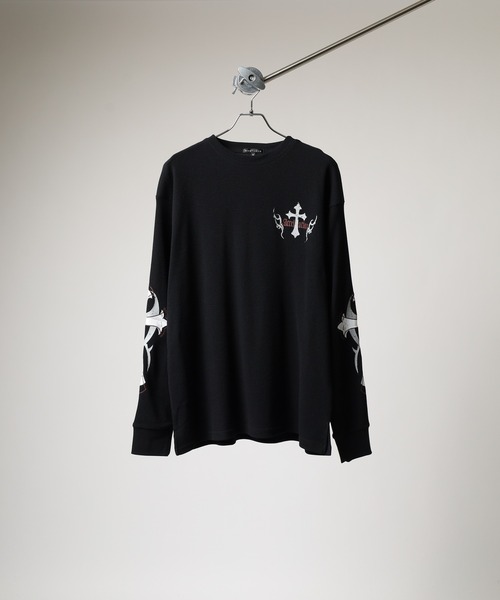 bike star(バイクスター)の「BIKE STAR ファイヤーワッフルロンT(Tシャツ/カットソー・メンズ・ブラック/ブラック系/ホワイト/ホワイト系・L/M)」の5枚目の写真