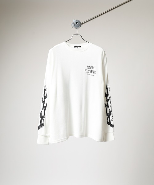 bike star(バイクスター)の「BIKE STAR ファイヤーワッフルロンT(Tシャツ/カットソー・メンズ・ブラック/ブラック系/ホワイト/ホワイト系・L/M)」の14枚目の写真