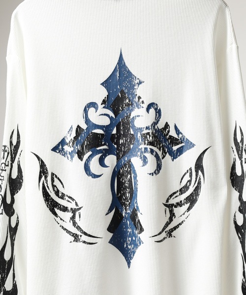 bike star(バイクスター)の「BIKE STAR ファイヤーワッフルロンT(Tシャツ/カットソー・メンズ・ブラック/ブラック系/ホワイト/ホワイト系・L/M)」の19枚目の写真