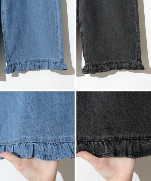flower(フラワー)の「フリルデニムパンツ(デニムパンツ・レディース・ブラック・SMALL/MEDIUM)」の5枚目の写真