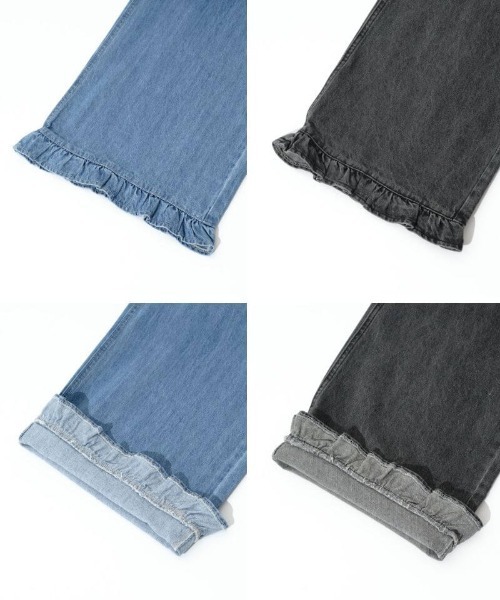 flower(フラワー)の「フリルデニムパンツ(デニムパンツ・レディース・ブラック・SMALL/MEDIUM)」の6枚目の写真