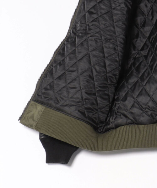 ☆MMMM☆ラムレザー袖切替MA-1ブルゾン（MA-1）｜MMMM（エムエム