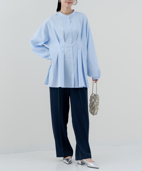 refinedworks(リファインドワークス)の「【refinedworks】ダブルタック ストライプチュニック(シャツ/ブラウス・レディース・ブルー/グレー・FREE)」の13枚目の写真