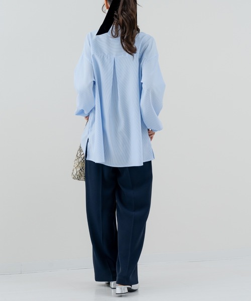 refinedworks(リファインドワークス)の「【refinedworks】ダブルタック ストライプチュニック(シャツ/ブラウス・レディース・ブルー/グレー・FREE)」の15枚目の写真