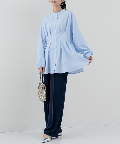 refinedworks(リファインドワークス)の「【refinedworks】ダブルタック ストライプチュニック(シャツ/ブラウス・レディース・ブルー/グレー・FREE)」の17枚目の写真