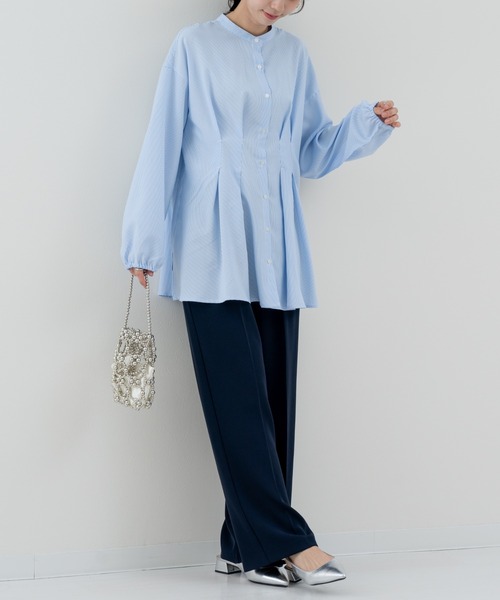 refinedworks(リファインドワークス)の「【refinedworks】ダブルタック ストライプチュニック(シャツ/ブラウス・レディース・ブルー/グレー・FREE)」の19枚目の写真