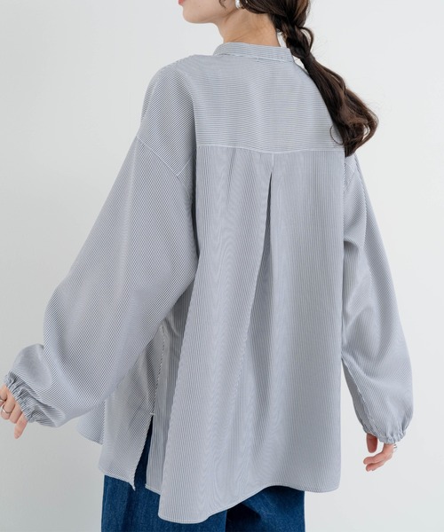 refinedworks(リファインドワークス)の「【refinedworks】ダブルタック ストライプチュニック(シャツ/ブラウス・レディース・ブルー/グレー・FREE)」の11枚目の写真