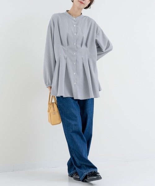 refinedworks(リファインドワークス)の「【refinedworks】ダブルタック ストライプチュニック(シャツ/ブラウス・レディース・ブルー/グレー・FREE)」の21枚目の写真