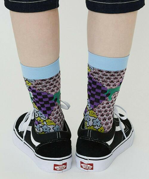 FRAPBOIS（フラボア）の「ETO-ソックス ウマ（ソックス/靴下・レディース・ブルー/ライトブルー・FREE）」の4枚目の写真