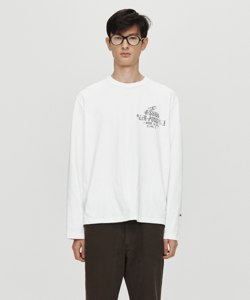 HEUTE(ホイテ)の「HET BEER MISSION T-SHIRT (WHITE)(Tシャツ/カットソー・メンズ・ホワイト・L/M)」の1枚目の写真