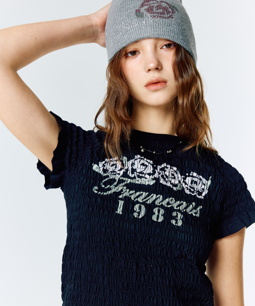LARTIGENT（ラーティゼン）の「L15 SMOKED SHIRRING T-SHIRT(BLACK)（Tシャツ/カットソー・レディース・その他・FREE）」の4枚目の写真