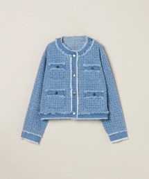 three dots（スリードッツ）の「ニードルパンチ デニムジャケット（デニムジャケット）」