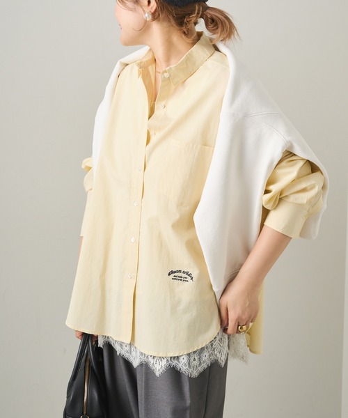 PUAL CE CIN（ピュアルセシン）の「リヨセルコットンオーバーシャツ（シャツ/ブラウス・レディース・ピンク/イエロー/オフホワイト/サックスブルー・FREE）」の3枚目の写真