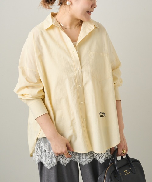 PUAL CE CIN（ピュアルセシン）の「リヨセルコットンオーバーシャツ（シャツ/ブラウス・レディース・ピンク/イエロー/オフホワイト/サックスブルー・FREE）」の7枚目の写真