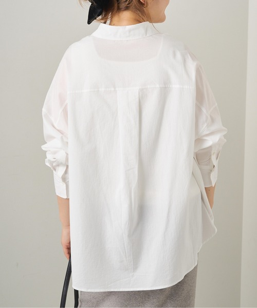 PUAL CE CIN（ピュアルセシン）の「リヨセルコットンオーバーシャツ（シャツ/ブラウス・レディース・ピンク/イエロー/オフホワイト/サックスブルー・FREE）」の18枚目の写真