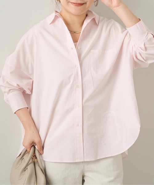 PUAL CE CIN（ピュアルセシン）の「リヨセルコットンオーバーシャツ（シャツ/ブラウス・レディース・ピンク/イエロー/オフホワイト/サックスブルー・FREE）」の13枚目の写真