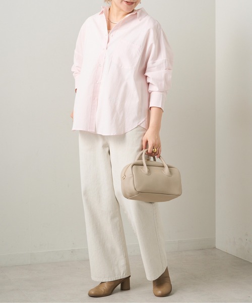 PUAL CE CIN（ピュアルセシン）の「リヨセルコットンオーバーシャツ（シャツ/ブラウス・レディース・ピンク/イエロー/オフホワイト/サックスブルー・FREE）」の10枚目の写真