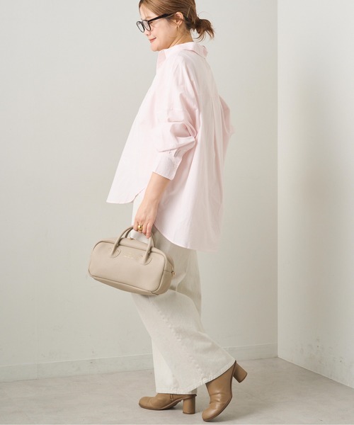 PUAL CE CIN（ピュアルセシン）の「リヨセルコットンオーバーシャツ（シャツ/ブラウス・レディース・ピンク/イエロー/オフホワイト/サックスブルー・FREE）」の9枚目の写真