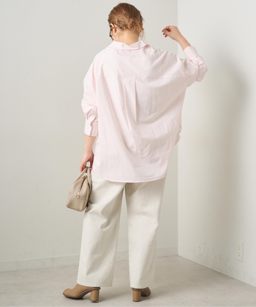 PUAL CE CIN（ピュアルセシン）の「リヨセルコットンオーバーシャツ（シャツ/ブラウス・レディース・ピンク/イエロー/オフホワイト/サックスブルー・FREE）」の8枚目の写真