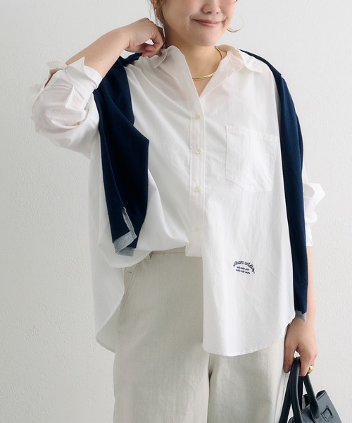 PUAL CE CIN（ピュアルセシン）の「リヨセルコットンオーバーシャツ（シャツ/ブラウス・レディース・ピンク/イエロー/オフホワイト/サックスブルー・FREE）」の17枚目の写真