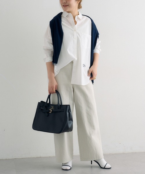 PUAL CE CIN（ピュアルセシン）の「リヨセルコットンオーバーシャツ（シャツ/ブラウス・レディース・ピンク/イエロー/オフホワイト/サックスブルー・FREE）」の16枚目の写真