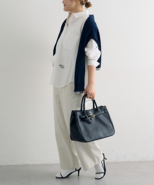 PUAL CE CIN（ピュアルセシン）の「リヨセルコットンオーバーシャツ（シャツ/ブラウス・レディース・ピンク/イエロー/オフホワイト/サックスブルー・FREE）」の15枚目の写真