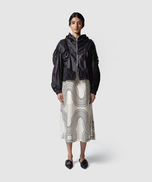 muller of yoshiokubo（ミュラーオブヨシオクボ）の「muller of yoshiokubo ミュラーオブヨシオクボ / RADIAL LAYER DRESS ラジアルシアーレイヤードレス / MLS26604（ワンピース・レディース・ブラック・38/36）」の6枚目の写真