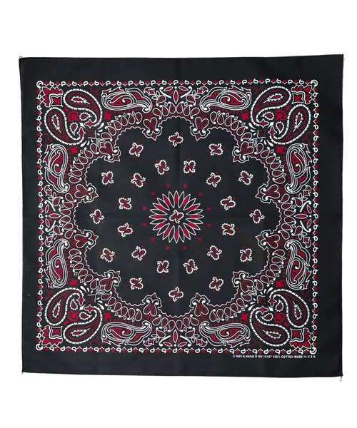 HAV-A-HANK（ハバハンク ）の「【RS】【HAV-A-HANK】PAISLEY　BANDANNA（バンダナ/スカーフ・メンズ・バーガンディー/ネイビー/カーキ/ブラック×レッド/ブラック/パープル/グリーン/シルバー/ネイビー系・FREE）」の2枚目の写真