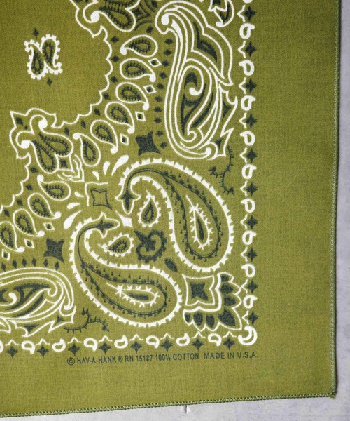 HAV-A-HANK（ハバハンク ）の「【RS】【HAV-A-HANK】PAISLEY　BANDANNA（バンダナ/スカーフ・メンズ・バーガンディー/ネイビー/カーキ/ブラック×レッド/ブラック/パープル/グリーン/シルバー/ネイビー系・FREE）」の11枚目の写真