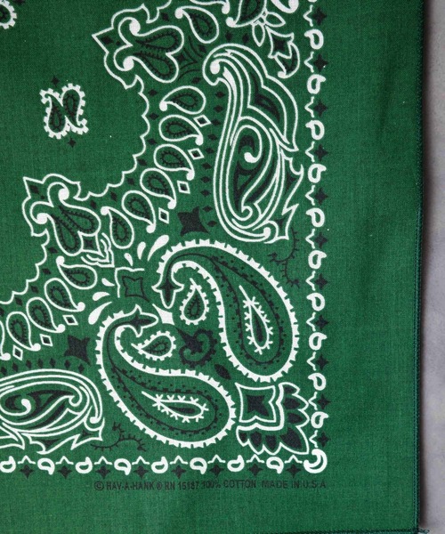 HAV-A-HANK（ハバハンク ）の「【RS】【HAV-A-HANK】PAISLEY　BANDANNA（バンダナ/スカーフ・メンズ・バーガンディー/ネイビー/カーキ/ブラック×レッド/ブラック/パープル/グリーン/シルバー/ネイビー系・FREE）」の15枚目の写真