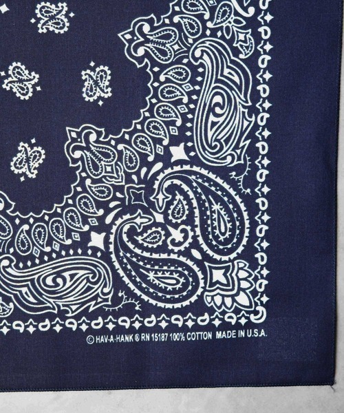 HAV-A-HANK（ハバハンク ）の「【RS】【HAV-A-HANK】PAISLEY　BANDANNA（バンダナ/スカーフ・メンズ・バーガンディー/ネイビー/カーキ/ブラック×レッド/ブラック/パープル/グリーン/シルバー/ネイビー系・FREE）」の21枚目の写真