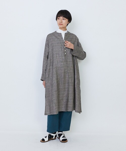 LOISIR(ロワズィール)の「リネンチェックガウンカーディガン(シャツ/ブラウス・レディース・ブラック系その他/チェック・FREE)」の6枚目の写真