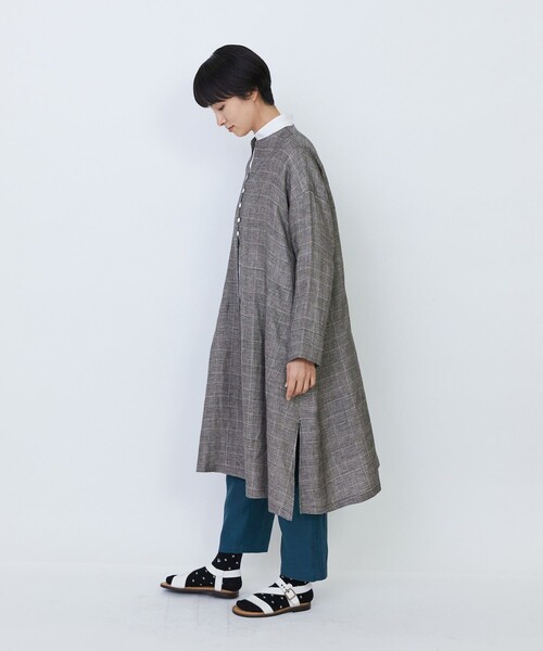 LOISIR(ロワズィール)の「リネンチェックガウンカーディガン(シャツ/ブラウス・レディース・ブラック系その他/チェック・FREE)」の7枚目の写真