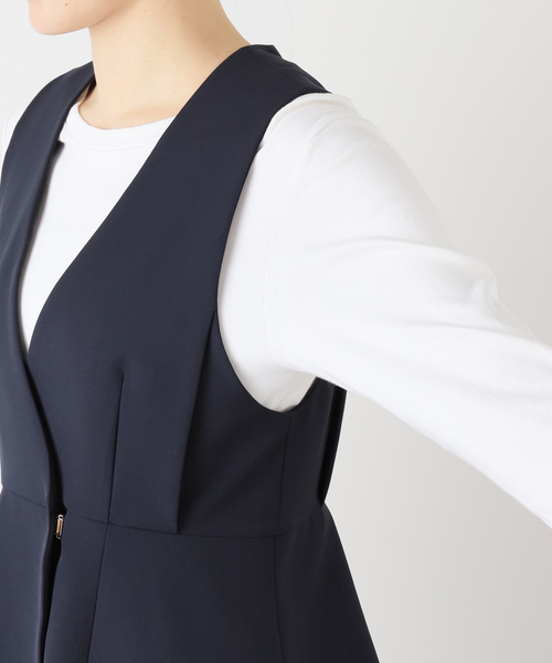 La TOTALITE（ラトータリテ）の「【洗える】コンシャスジレ（その他アウター・レディース・アイボリー/ネイビー・38/36）」の3枚目の写真