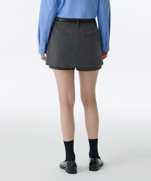 MUSINSA STANDARD WOMAN（ムシンサスタンダードウーマン）の「ウィメンズレイヤードミニスカート[ミディアムグレー]（スカート・レディース・その他・LARGE/MEDIUM/SMALL/X-SMALL）」の2枚目の写真