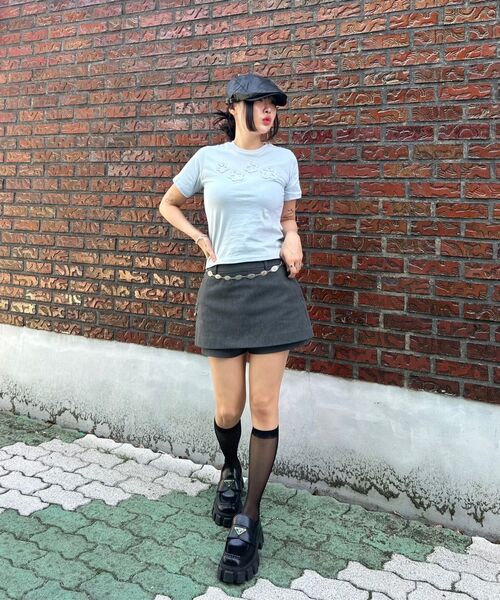 MUSINSA STANDARD WOMAN（ムシンサスタンダードウーマン）の「ウィメンズレイヤードミニスカート[ミディアムグレー]（スカート・レディース・その他・LARGE/MEDIUM/SMALL/X-SMALL）」の10枚目の写真