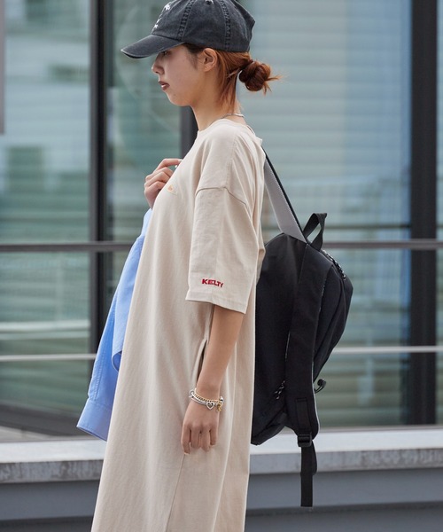 KELTY(ケルティ)の「KELTY/ケルティ ミニロゴ S/S ルーズシルエット ロングTシャツ 秋 秋服 2026年秋冬(Tシャツ/カットソー・レディース・ホワイト/ブラック/ベージュ/ネイビー/ヘザーグレー・FREE)」の19枚目の写真