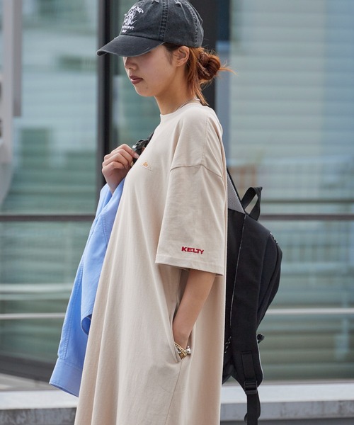KELTY(ケルティ)の「KELTY/ケルティ ミニロゴ S/S ルーズシルエット ロングTシャツ 秋 秋服 2026年秋冬(Tシャツ/カットソー・レディース・ホワイト/ブラック/ベージュ/ネイビー/ヘザーグレー・FREE)」の20枚目の写真