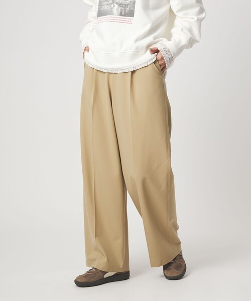 green label relaxing(グリーンレーベルリラクシング)の「【WEB限定】<at ease>オルマイ ワイド パンツ ウォッシャブル ストレッチ UVカット(その他パンツ・レディース・ダークブラウン/ネイビー/ブラック/ベージュ・SHORT/TALL/34/42/40/38/36)」の4枚目の写真