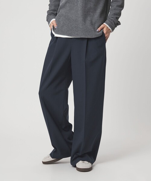 green label relaxing(グリーンレーベルリラクシング)の「【WEB限定】<at ease>オルマイ ワイド パンツ ウォッシャブル ストレッチ UVカット(その他パンツ・レディース・ダークブラウン/ネイビー/ブラック/ベージュ・SHORT/TALL/34/42/40/38/36)」の1枚目の写真