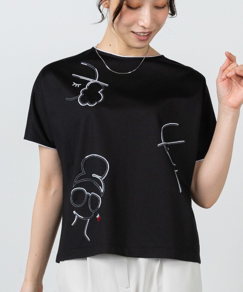STUDIO PICONE(スタジオピッコーネ)の「スパンコール刺繍UV冷感プルオーバー(Tシャツ/カットソー・レディース・ブラック/ホワイト・L/M/LL)」の15枚目の写真