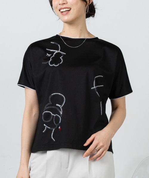STUDIO PICONE(スタジオピッコーネ)の「スパンコール刺繍UV冷感プルオーバー(Tシャツ/カットソー・レディース・ブラック/ホワイト・L/M/LL)」の21枚目の写真
