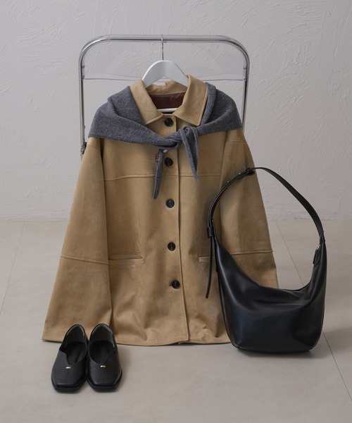 raffime(ラフィミー)の「【Raffime】バックデザインオーバーサイズジャケット(ライダースジャケット・レディース・ブラック/ベージュ/アイボリー・フリー)」の15枚目の写真
