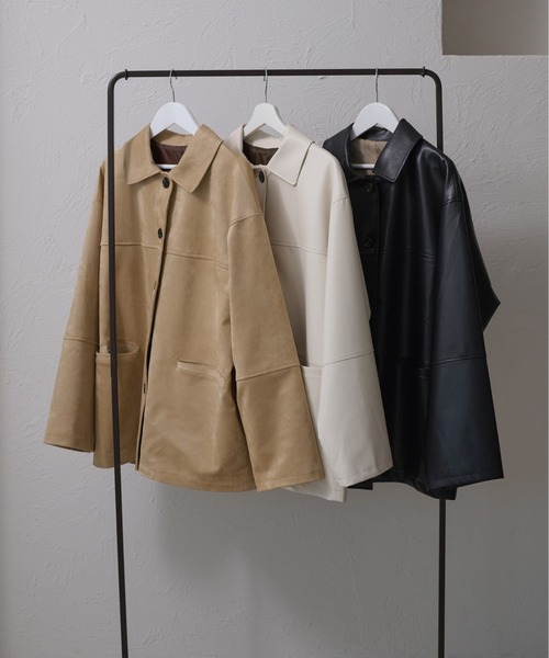 raffime(ラフィミー)の「【Raffime】バックデザインオーバーサイズジャケット(ライダースジャケット・レディース・ブラック/ベージュ/アイボリー・フリー)」の17枚目の写真